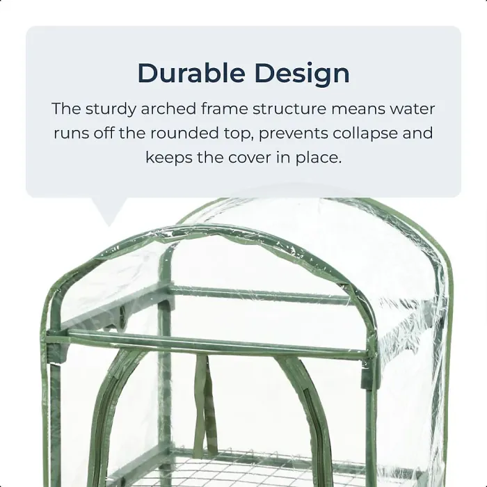 Mini Greenhouse Garden 2 Tier Portable Outdoor Green House Growhouse Garden Structures with Shelving & Cover