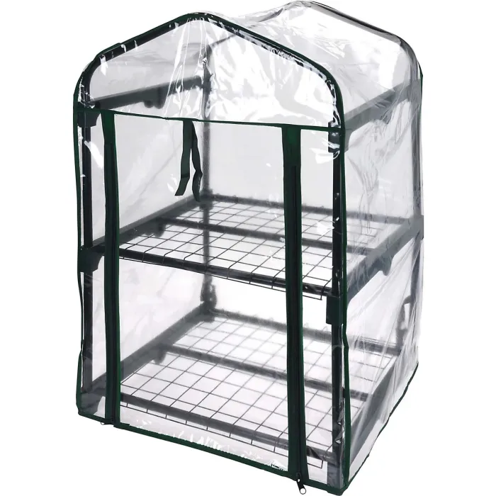 Mini Greenhouse Garden 2 Tier Portable Outdoor Green House Growhouse Garden Structures with Shelving & Cover