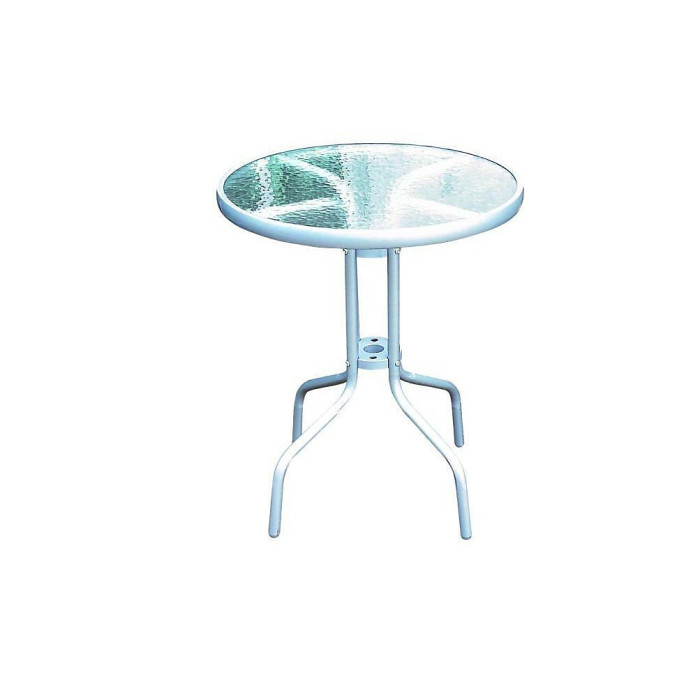 Panama Patio 3 Piece Outdoor Foldable Chairs & Tempered Frosted Glass Table Set For Garden