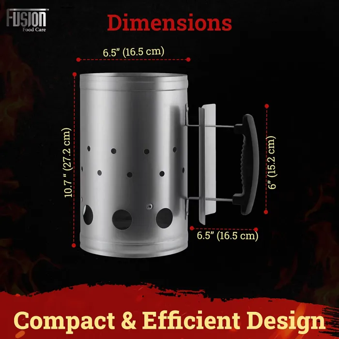 Charcoal Barbecue Chimney Fire Starter With Heat Insulated Safety Handle Charcoal Briquettes Firelighter Quick Start