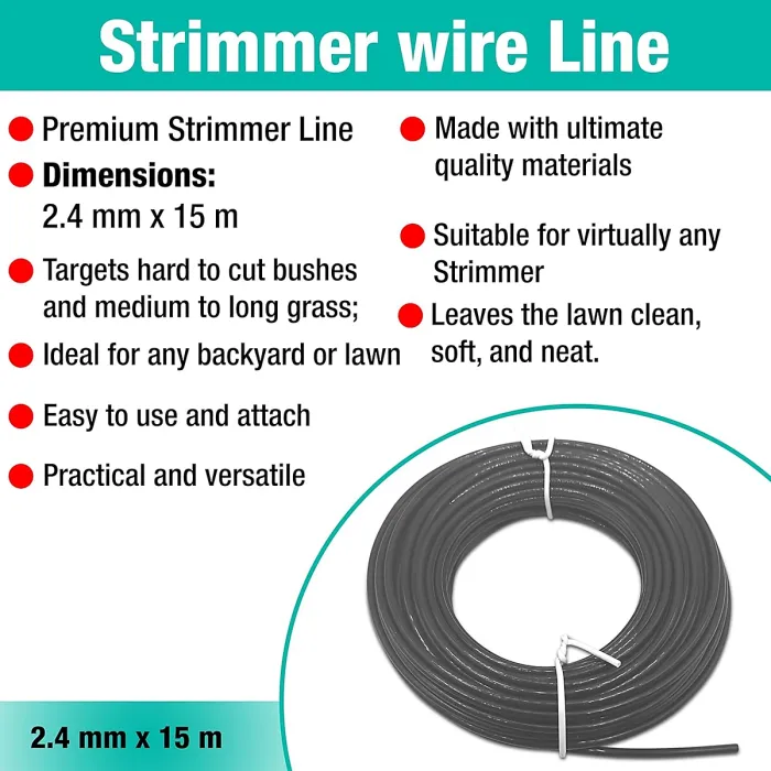 Strimmer Line Black Star 2.4 mm x 15m Strimmer Wire