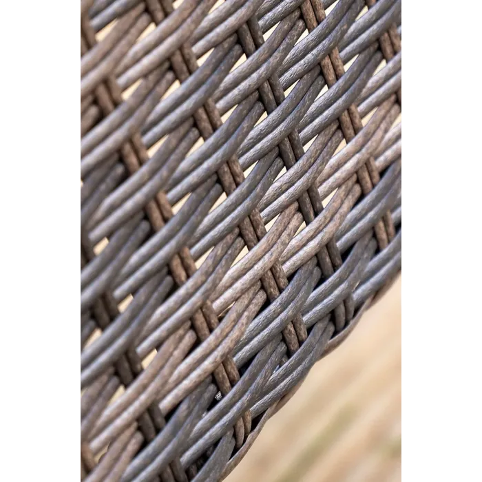 SH&G Heaton 2 Seat Bistro Set - 3 Piece Round Table & Chairs - Brown Rattan with Grey Cushions - Indoor & Outdoor