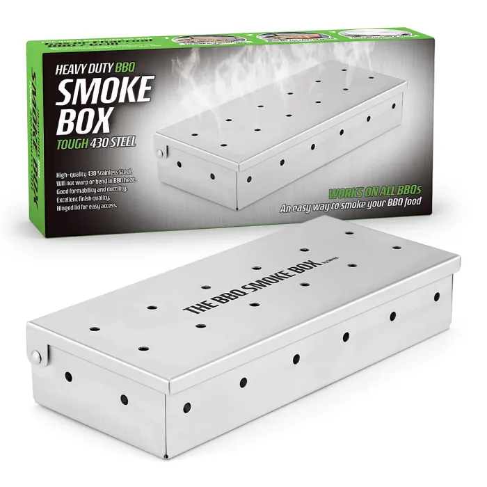 BBQ Wood Chip Smoker Box For Barbecue Tools Heavy Duty Stainless Steel