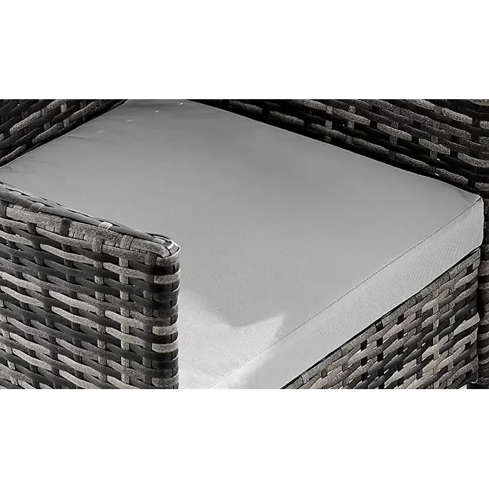 Athens Grey 4 Seater Rattan Garden Dining Patio Set With Round Table & Light Grey Cushions + FREE RAIN COVER