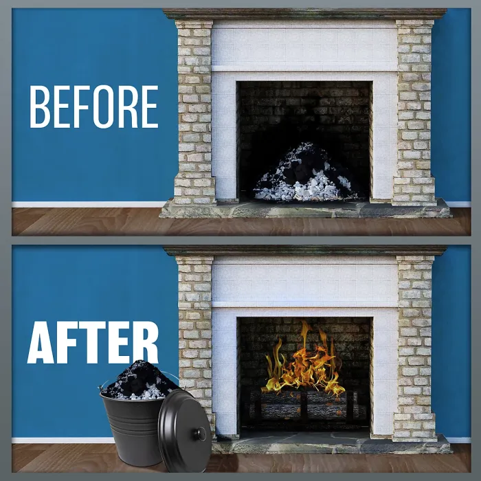 12L Metal Ash Bucket With Lid Wooden Handle Fireplace Container Litre Coal Storage Organiser Wooden Handle & Lid Handle