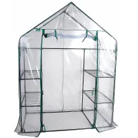 PVC Cover for Walk In Greenhouse Garden Grow Green House with 4