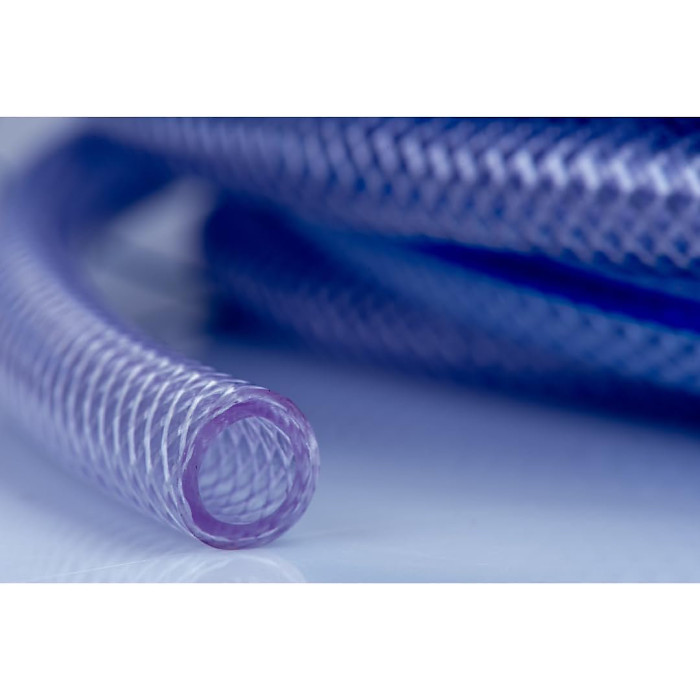 AirTech-UK Clear Braided 1/4"PVC Flexible Tubing Pipe Reinforced Vinyl Water Hose Tube 20 Meter with 2 Hose Clips