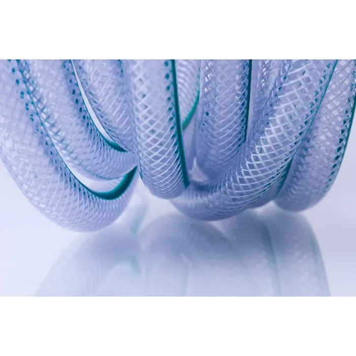 AirTech-UK Clear Braided 5/8" PVC Flexible Tubing Pipe Reinforced Vinyl Water Hose Tube 5 Meter with 2 Hose Clips