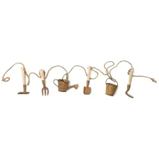 Decorative Garden Tool Garland - Watering Can Rust