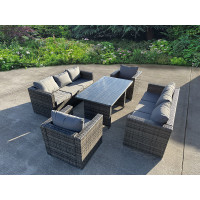 RATTAN WICKER GARDEN OUTDOOR SEATER SOFA CONSERVATORY FURNITURE PATIO COFFEE TABLE STOOLS STORAGE DINING SET GREY