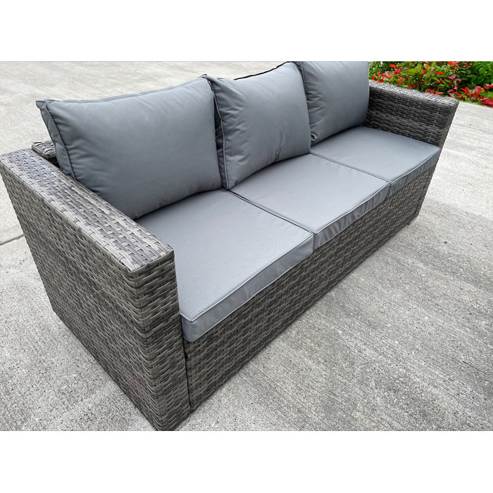 RATTAN WICKER GARDEN OUTDOOR SEATER SOFA CONSERVATORY FURNITURE PATIO COFFEE TABLE STOOLS STORAGE DINING SET GREY