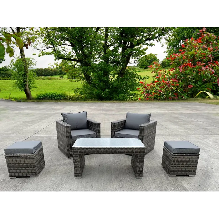 World RATTAN WICKER GARDEN OUTDOOR SEATER SOFA CONSERVATORY FURNITURE PATIO COFFEE TABLE STOOLS STORAGE DINING SET GREY