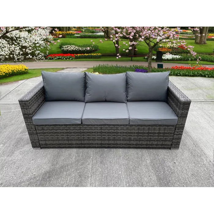 World RATTAN WICKER GARDEN OUTDOOR SEATER SOFA CONSERVATORY FURNITURE PATIO COFFEE TABLE STOOLS STORAGE DINING SET GREY