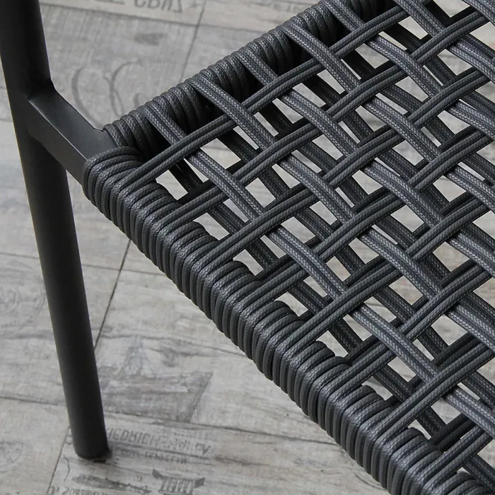 Grey Red Green beige rattan rope wicker garden outdoor four 6 six seater bistro table and chairs furniture patio dining set