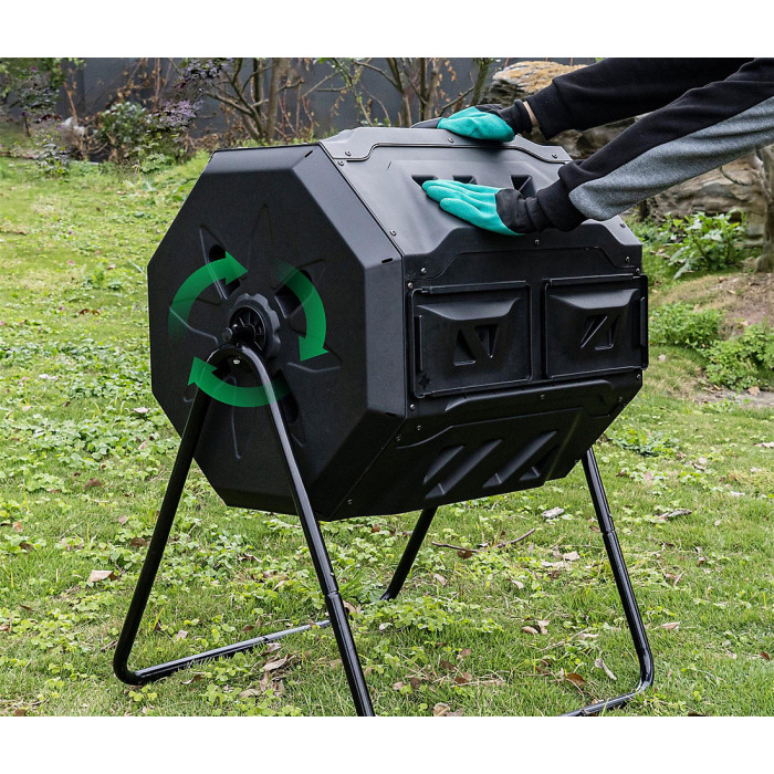 Bristol Tool Company Garden Compost Bin Tumbler, 160 Litre, Odour Free, Weather Resistant, 360 Degree Tumbling, Speedy Composting