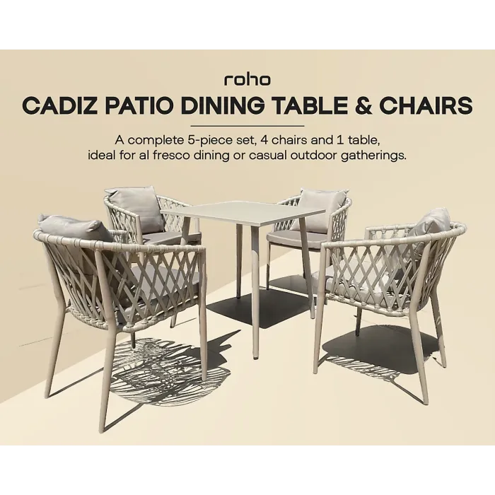 Roho Cadiz patio dining table and chairs