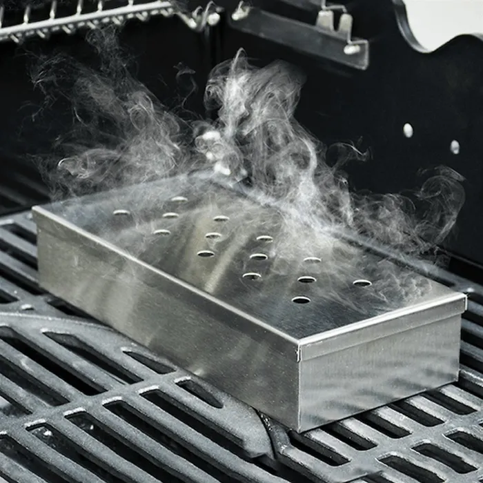 GEEZY Smoker Box for Wooden Chips Stainless Steel Meet BBQ Gas Charcoal Grilling Tool