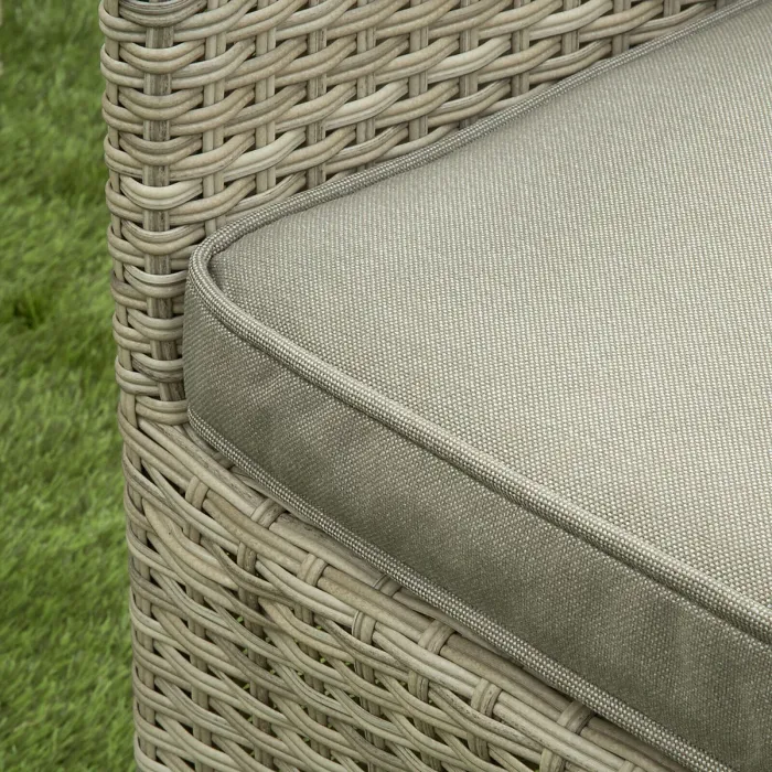 Sarasota 6 Seat Rattan Rectangular Garden Dining Set with Aluminium Frame in Natural