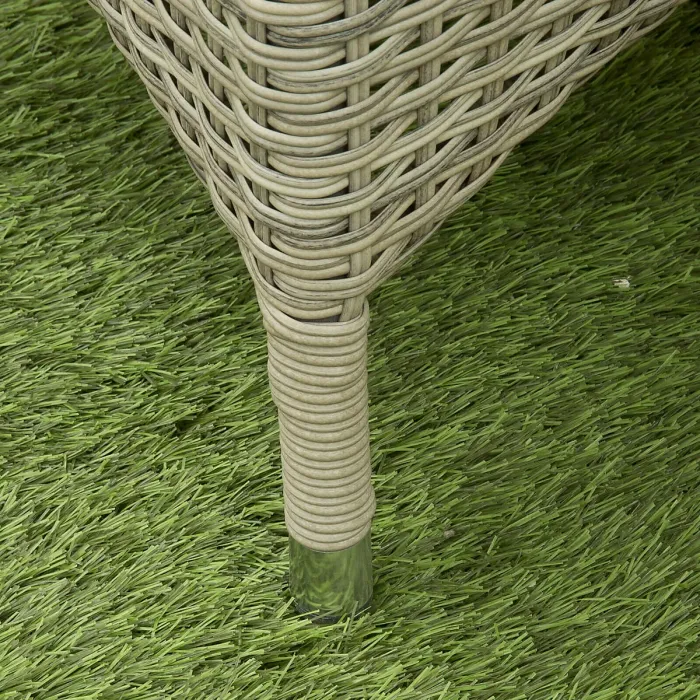 Sarasota 6 Seat Rattan Rectangular Garden Dining Set with Aluminium Frame in Natural