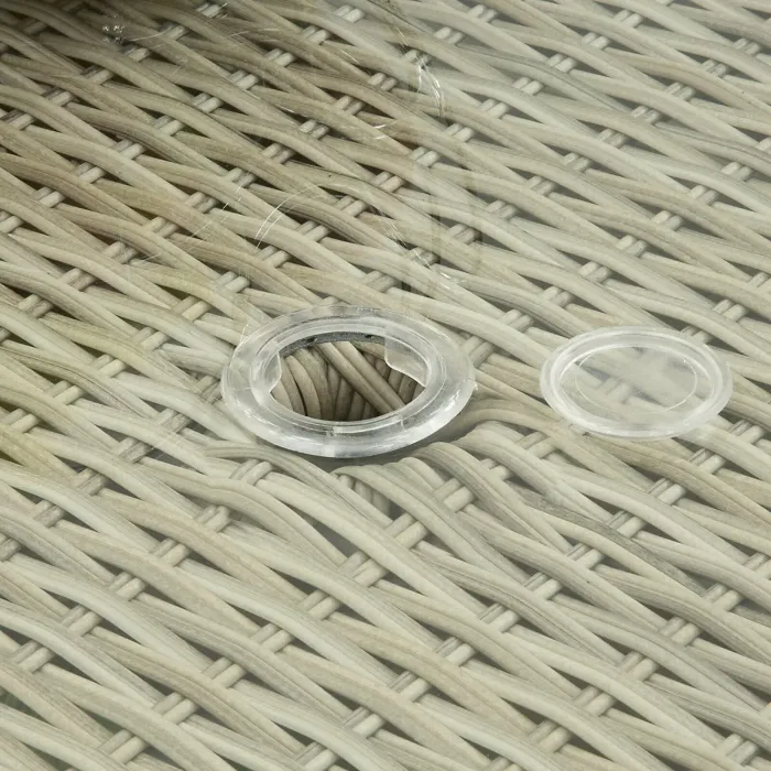 Sarasota 6 Seat Rattan Rectangular Garden Dining Set with Aluminium Frame in Natural