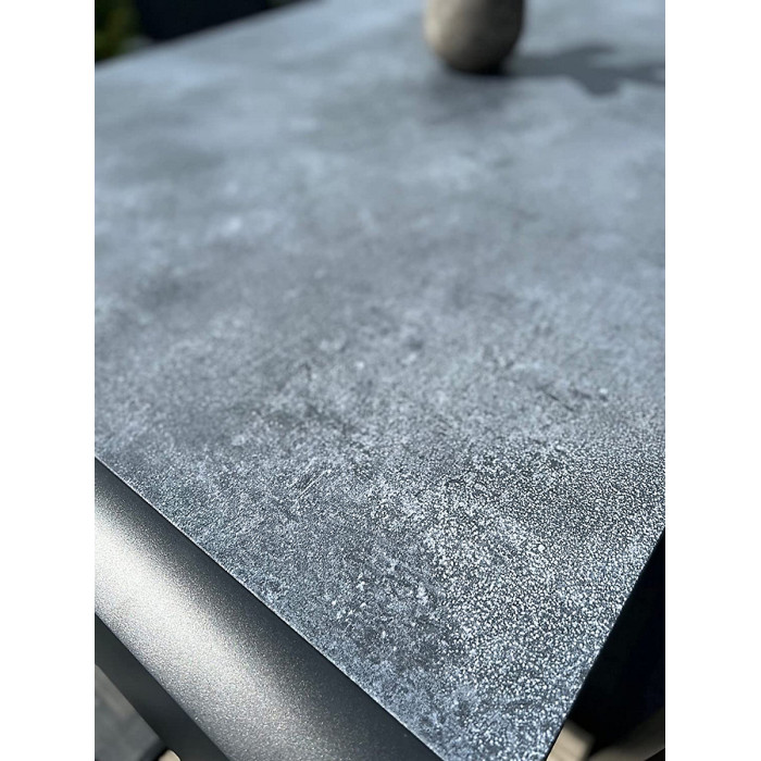 Garden Store Direct Anzio 6 Seat Rectangular Dining Set, Aluminium Frame, Tempered Ceramic Glass Top