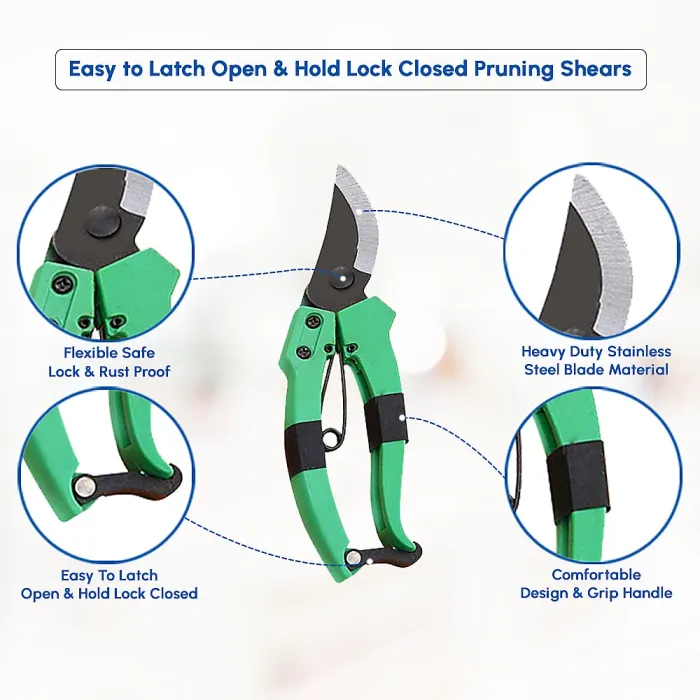 Heavy Duty Bypass Secateurs Garden Pruners Pruning Shears Hand Tool Plant Cutter