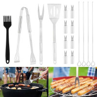 16 PCS Stainless Steel BBQ Tools Set Outdoor Cooking Barbecue Utensil Grill Kit
