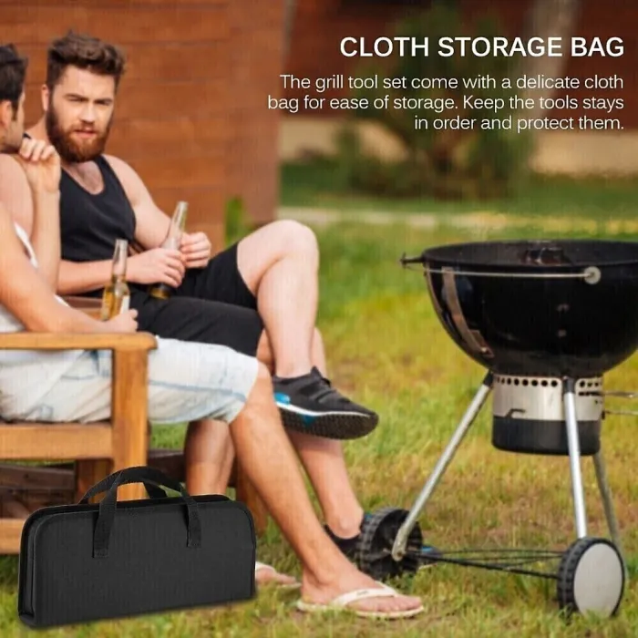 16 PCS Stainless Steel BBQ Tools Set Outdoor Cooking Barbecue Utensil Grill Kit