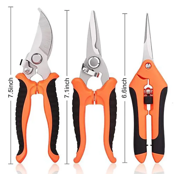 Stainless Steel 3Pcs Garden Pruning Shears Stainless Steel