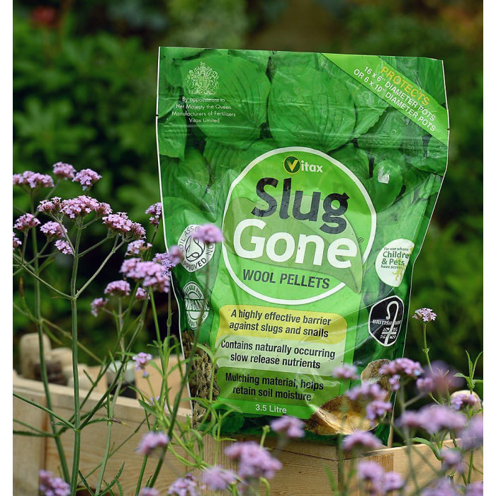 Vitax Slug Gone Wool Pellets Natural Organic Barrier To Protect Borders Pots & Containers From Slugs And Snails Long Lasting 3.5L