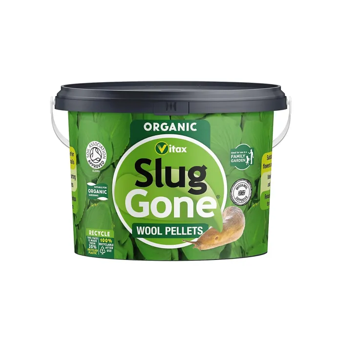 Vitax Slug Gone Wool Pellets, Natural, Organic Barrier To Protect Borders Pots & Containers From Slugs And Snails Long Lasting 5L