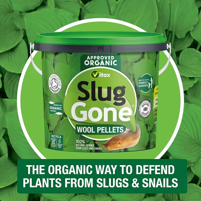 Vitax Slug Gone Wool Pellets, Natural, Organic Barrier To Protect Borders Pots & Containers From Slugs And Snails Long Lasting 10L