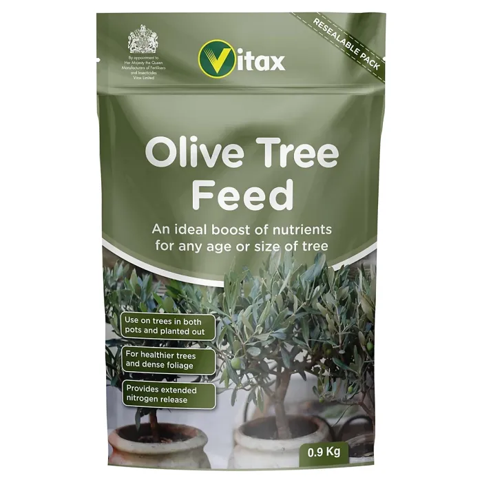 Vitax Olive Tree Feed, Suitable For Borders, Pots & Containers, Encourages Healthy Growth: 0.9Kg Pouch