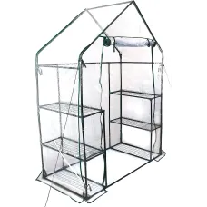DIVCHI 3 Tier Walk In Greenhouse for Indoor & Outdoor Use Durable Steel Frame Clear PVC Cover Ideal for Growing Vegetables
