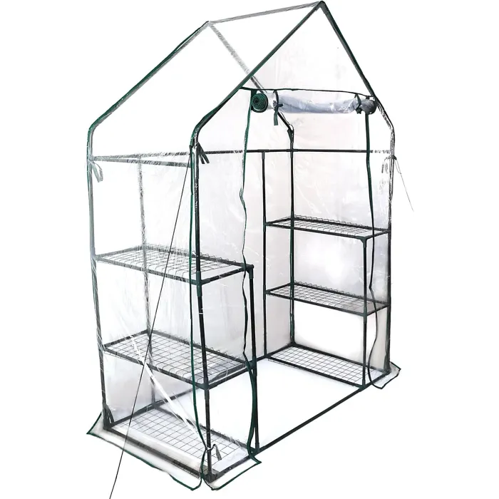 DIVCHI 3 Tier Walk In Greenhouse for Indoor & Outdoor Use Durable Steel Frame Clear PVC Cover Ideal for Growing Vegetables