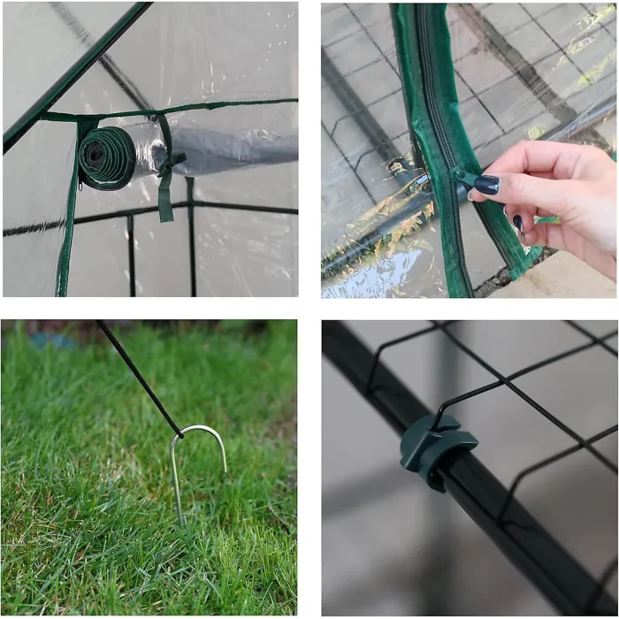 DIVCHI 3 Tier Walk In Greenhouse for Indoor & Outdoor Use Durable Steel Frame Clear PVC Cover Ideal for Growing Vegetables