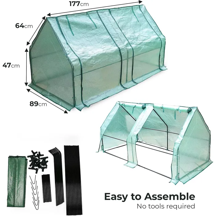 DIVCHI Large Greenhouse Tunnel with 2 Zipper Doors Outdoor Poly Tent for Vegetables and Plants, Easy Setup Garden Grow House