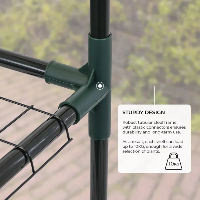 TOUGH MASTER 4 Tier Greenhouse Durable Steel Frame, Clear PVC Cover, Roll up Zip Panel Door - TM-GH4TC