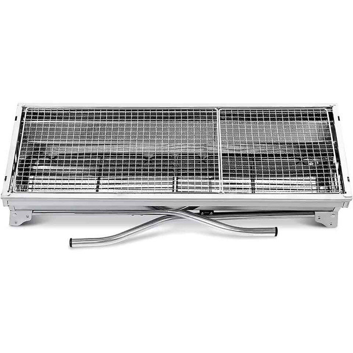 Portable Grill Folding Barbecue Outdoor Stainless Steel Stove Holder Camping Large Size Barbecue Tool Foldable BBQ Grill