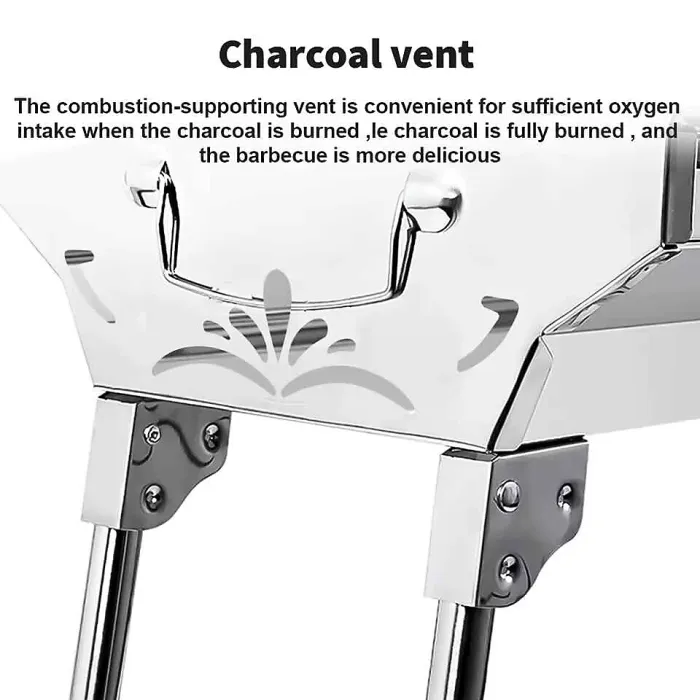 Portable Grill Folding Barbecue Outdoor Stainless Steel Stove Holder Camping Large Size Barbecue Tool Foldable BBQ Grill
