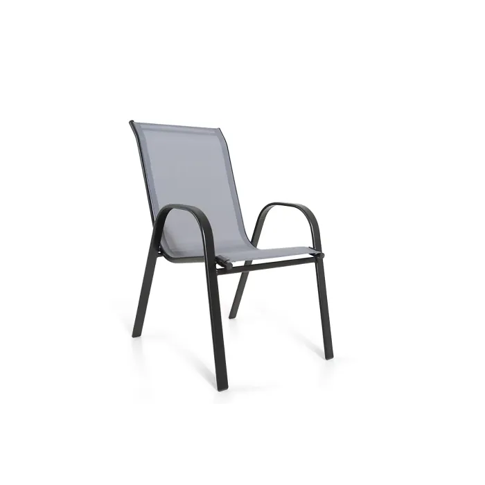 Lancaster Black & Grey metal 4 seater garden dining set with parasol