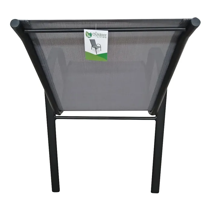 Lancaster Black & Grey metal 4 seater garden dining set with parasol