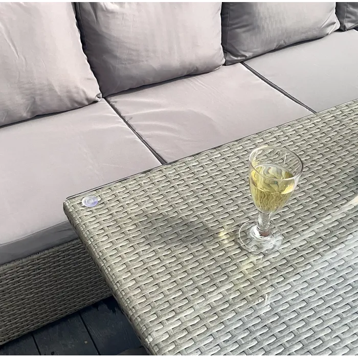 The Knutsford 9 Seat Grey Corner Rattan Dining Set