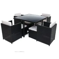 Milano 9 Piece Rattan Cube Dining Set