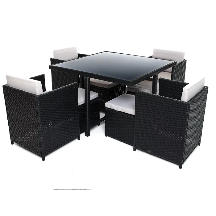 Milano 9 Piece Rattan Cube Dining Set