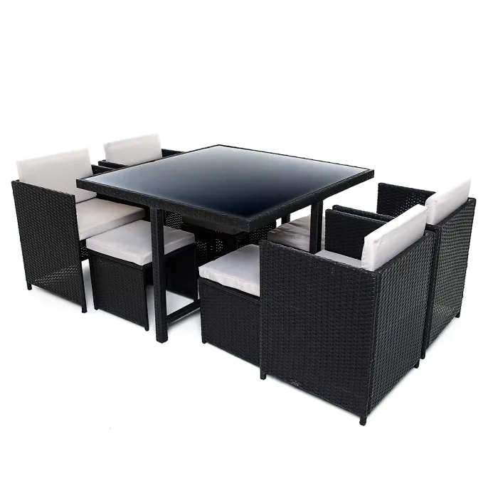 Milano 9 Piece Rattan Cube Dining Set