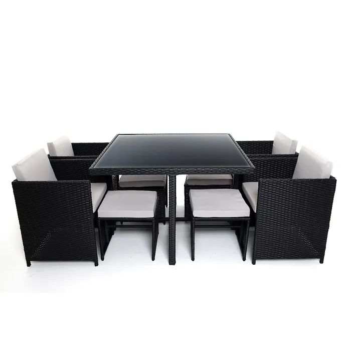 Milano 9 Piece Rattan Cube Dining Set