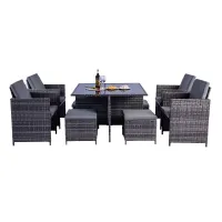 Milano 9 Piece Rattan Cube Dining Set