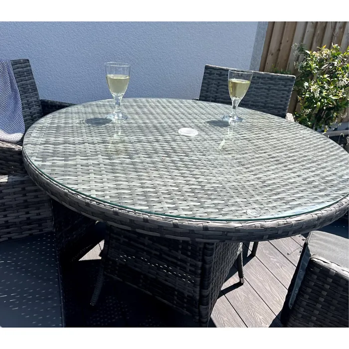 5-Piece Rattan Wicker Relaxed Garden Dining Set