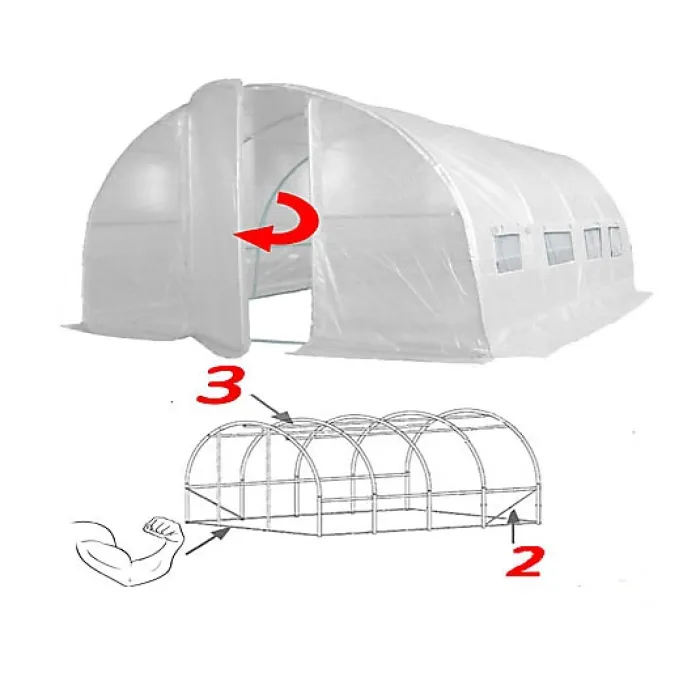 4m x 3m (13' x 10' approx) Pro+ White Poly Tunnel